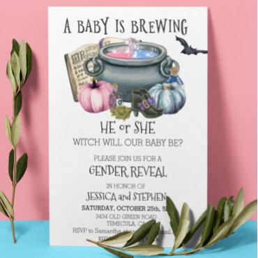 Halloween Baby Brewing Witch Gender Reveal