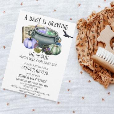 Halloween Baby Brewing Witch Gender Reveal