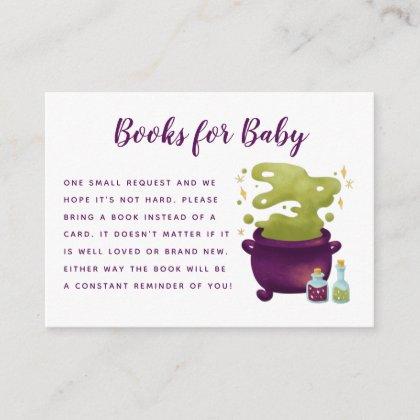 Halloween Baby Is Brewing Baby Shower Book Request Enclosure Card