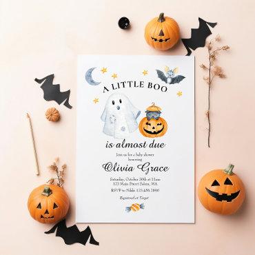 Halloween Ghost Pumpkin Little Boo Baby Shower Inv
