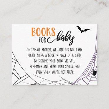 Halloween Spiderwebs Baby Shower Book Request Enclosure Card