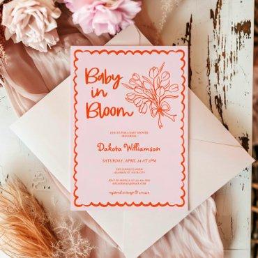 Hand Drawn Baby In Bloom