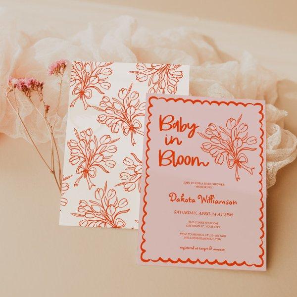 Hand Drawn Baby In Bloom