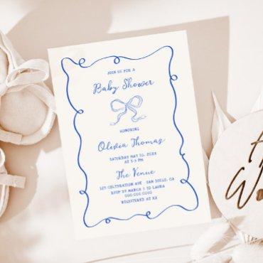 Hand Drawn Blue Bow