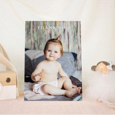 Hand-written Modern Baby Shower Thank You Photo Postcard