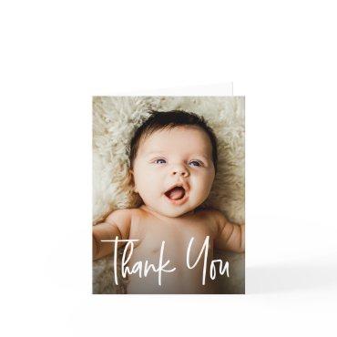 Handlettering Modern Custom Photo Baby Shower Thank You Card