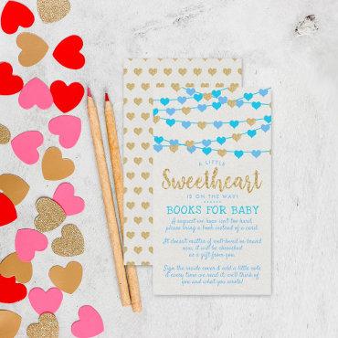 Hanging Love Hearts Little Sweetheart Baby Shower Enclosure Card