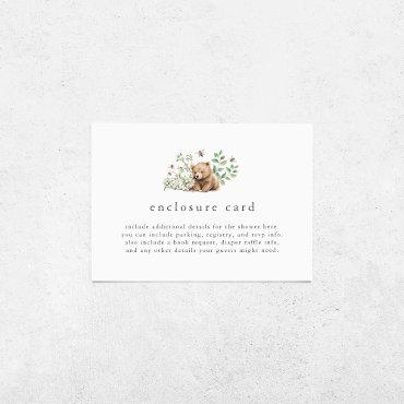 HANNAH Gender Neutral Bear Woodland Baby Shower Enclosure Card