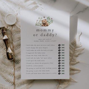 HANNAH Guess Who Mommy Daddy Baby Shower Game Card