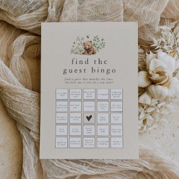 HANNAH Vintage Bear Find the Guest Bingo Game Card