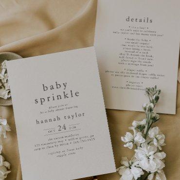 HANNAH Vintage Cream Boho Simple Baby Sprinkle
