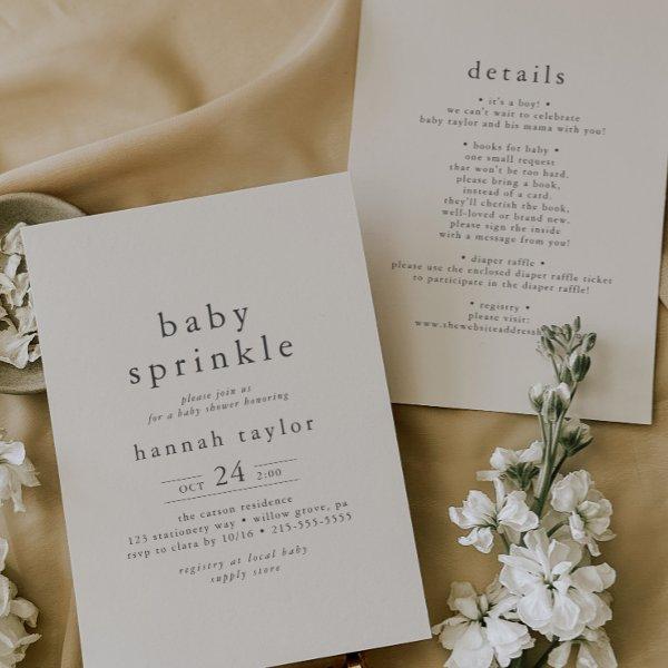 HANNAH Vintage Cream Boho Simple Baby Sprinkle