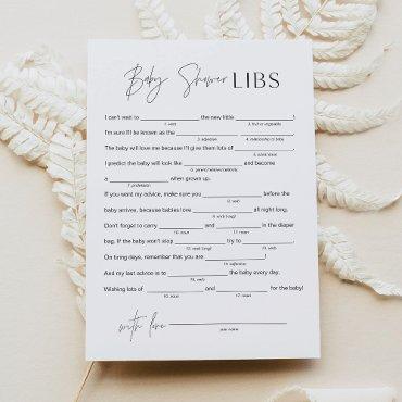 HARLOW Baby Shower Libs Fill in the Blank Game 5x7