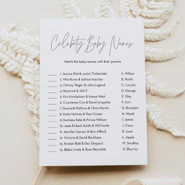 HARLOW Celebrity Baby Name Baby Shower Game