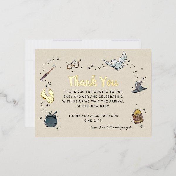 Harry Potter | Baby Shower Thank You Foil  Postcard