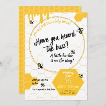 Have you heard the Buzz? Baby Shower Bee Theme Invitation