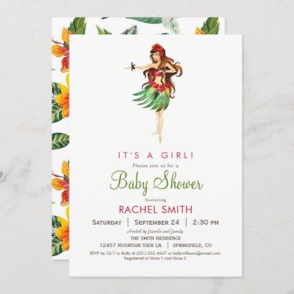 Hawaiian Luau Baby Shower Invitation
