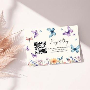 He gives me  Butterflies bridal shower registry Enclosure Card