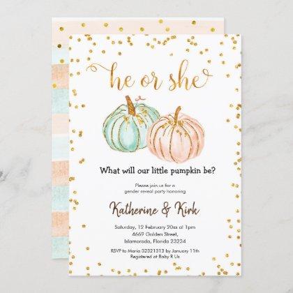 He Or She Pastel Pumpkin Gender Reveal