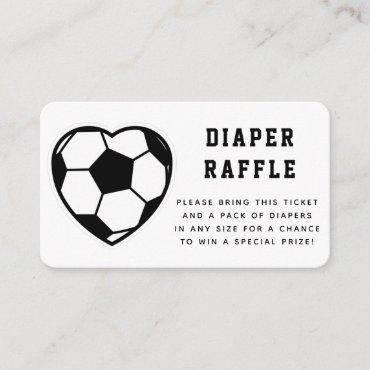 Heart Shaped Soccer Ball Diaper Raffle Baby Shower Enclosure Card