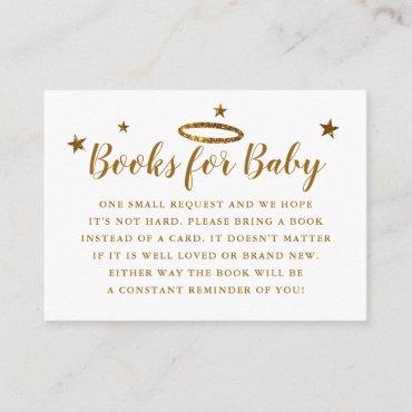 Heaven Sent Baby Shower Book Request Gold Enclosure Card
