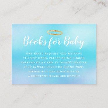 Heaven Sent Blue Baby Shower Book Request Enclosure Card