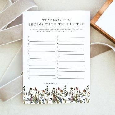 HEIDI Boho Wildflower ABC Baby Shower Game