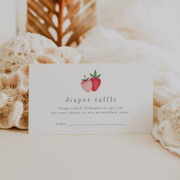 HEIDI Strawberry Girl Baby Shower Diaper Raffle Enclosure Card