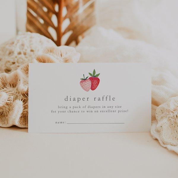 HEIDI Strawberry Girl Baby Shower Diaper Raffle Enclosure Card