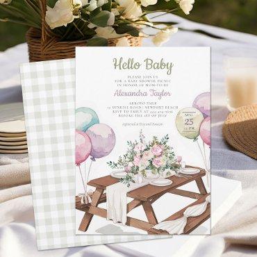 Hello Baby Balloons Picnic Park Neutral Shower