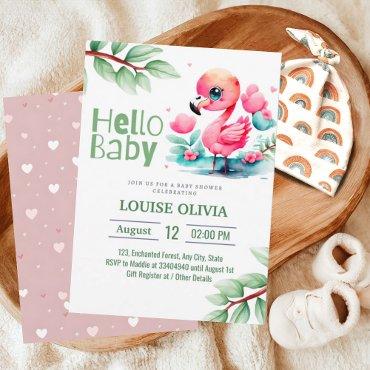 Hello Baby Flamingo Eucalyptus