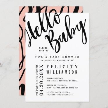 Hello Baby Girl Trendy Typographic