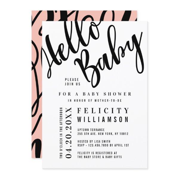 Hello Baby Girl Trendy Typographic