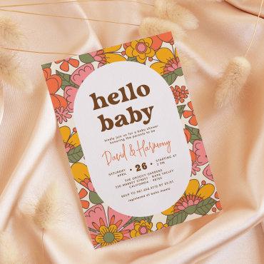 Hello Baby | Groovy Retro Flowers Boho