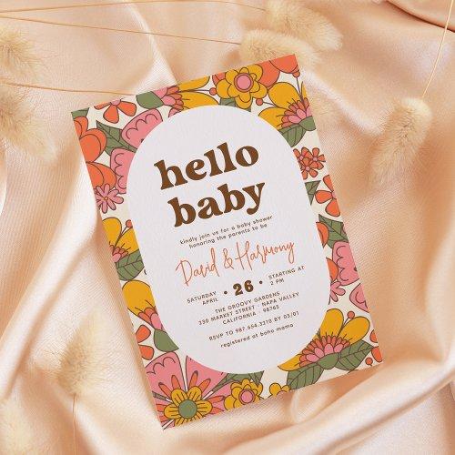Hello Baby | Groovy Retro Flowers Boho