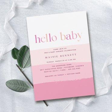 Hello Baby | Modern Pink Ombre Girl