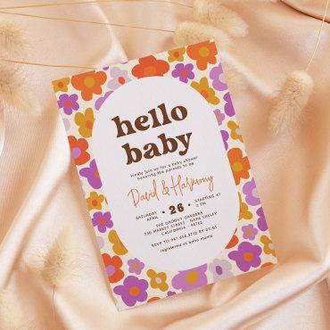 Hello Baby Retro Daisy Orange & Purple