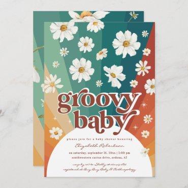 Hello Baby | Retro Daisy Rainbow Baby Shower