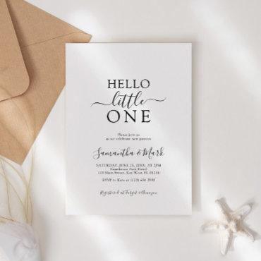 Hello Little One Minimalist Modern Baby Shower