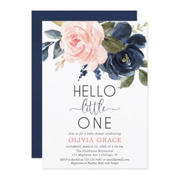 Hello little one pink navy blue girl