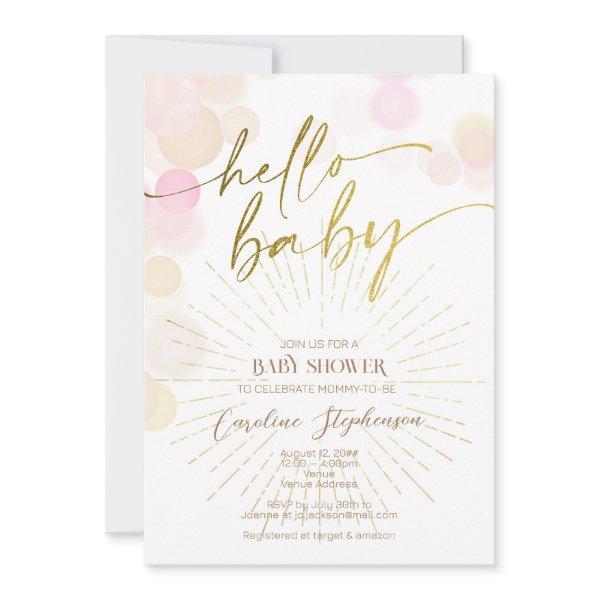 Hello Sunshine Boho Modern Happy Baby Girl Shower
