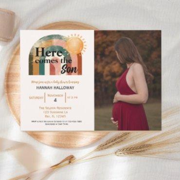 Here Comes the Son Rainbow Baby Shower Photo