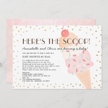 Here's the Scoop Ice Cream Baby Shower by Mail Invitation