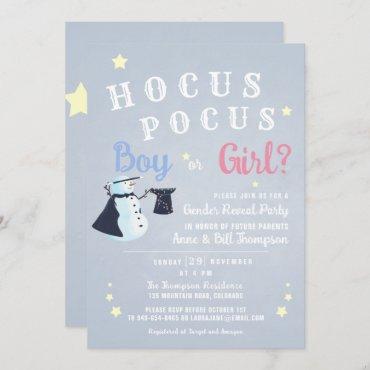 Hocus Pocus Magic Snowman Winter Gender Reveal