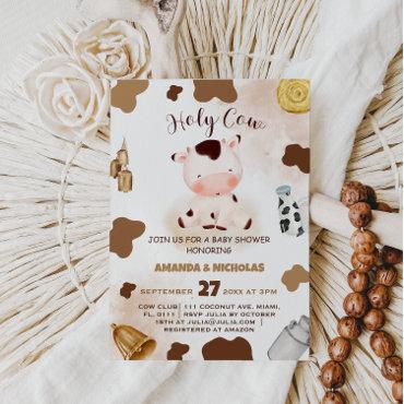 Holy cow animal watercolor baby shower