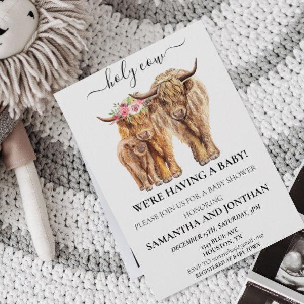 Holy Cow Highland Calf Baby Shower Couples