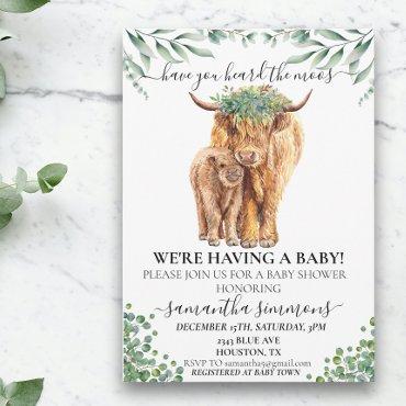 Holy Cow Highland Calf Baby Shower Eucalyptus