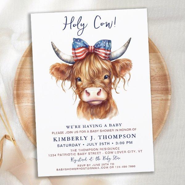 Holy Cow Highland Calf Patriotic