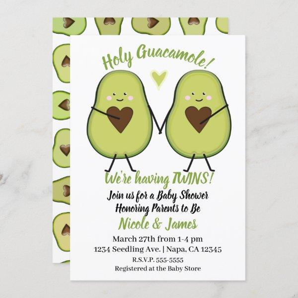 Holy Guacamole Heart Avocado Baby Shower Twins