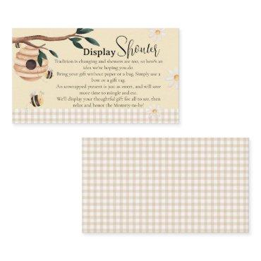 Honey Bee Display Shower Baby Shower Enclosure Card